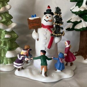 Dept 56 Festive Snowman Holiday Figurine with Children